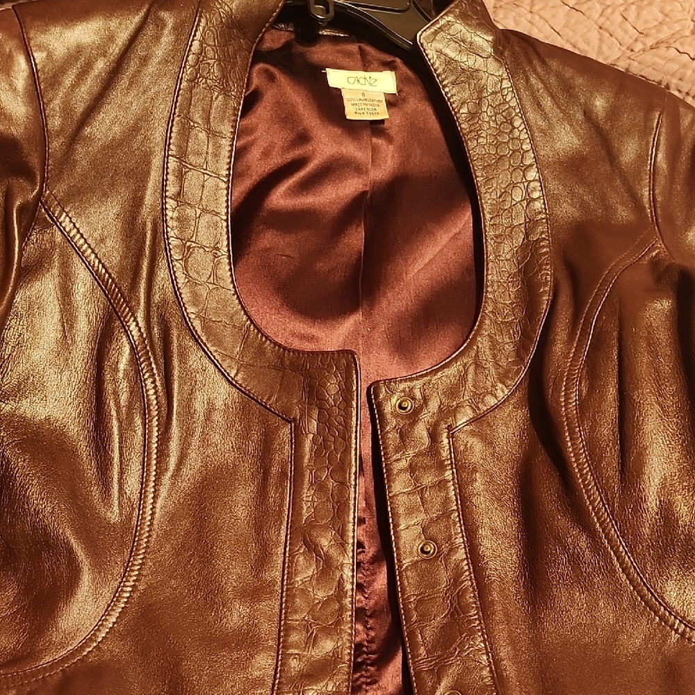 Cazal Women's Rich Brown Leather Jacket